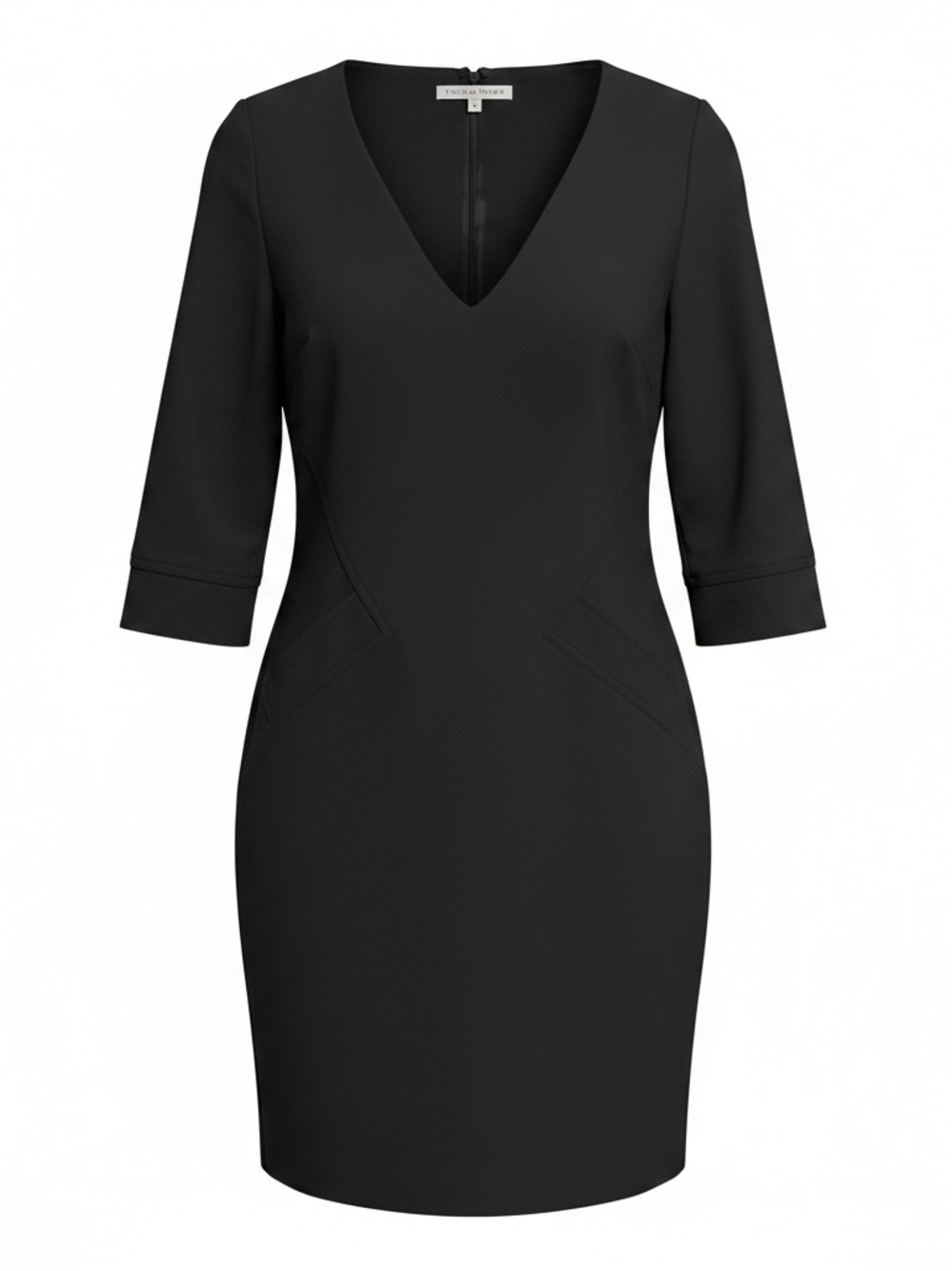 Trina Turk Black V-Neck Sheath Mini Dress - Picture 2 of 7
